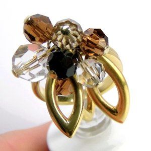 SWAROVSKI Gold over Sterling Silver Dangle Ring
